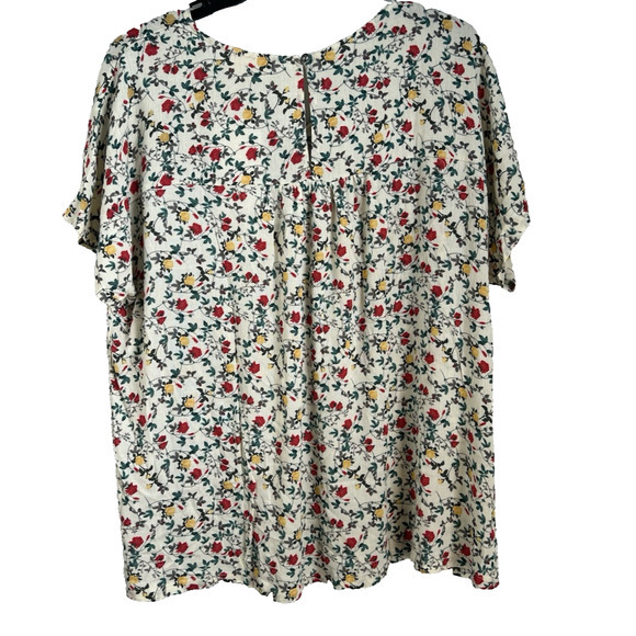 Ninexis NWT Printed Bohemian Rayon Pullover Short Sleeve Blouse Size Medium - Picture 4 of 9
